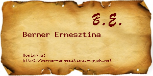 Berner Ernesztina névjegykártya